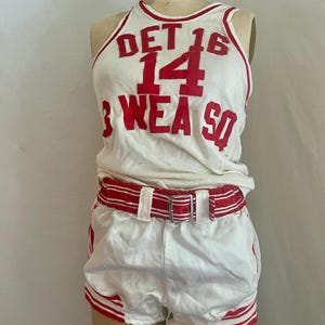 1950s men’s basketball uniform, two piece set, tank & shorts sz m