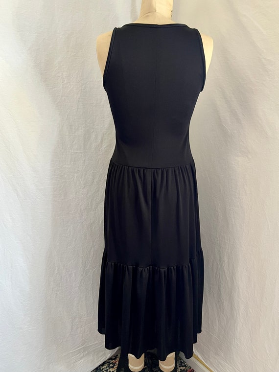 Classic 1970s lightweight poly black peasant tank… - image 5