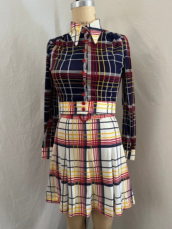 1970s exquisite colorful striped jacket and dress… - image 3