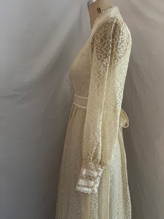 1970s vintage cream lace Gunne sax prairie maxi dress… - Gem