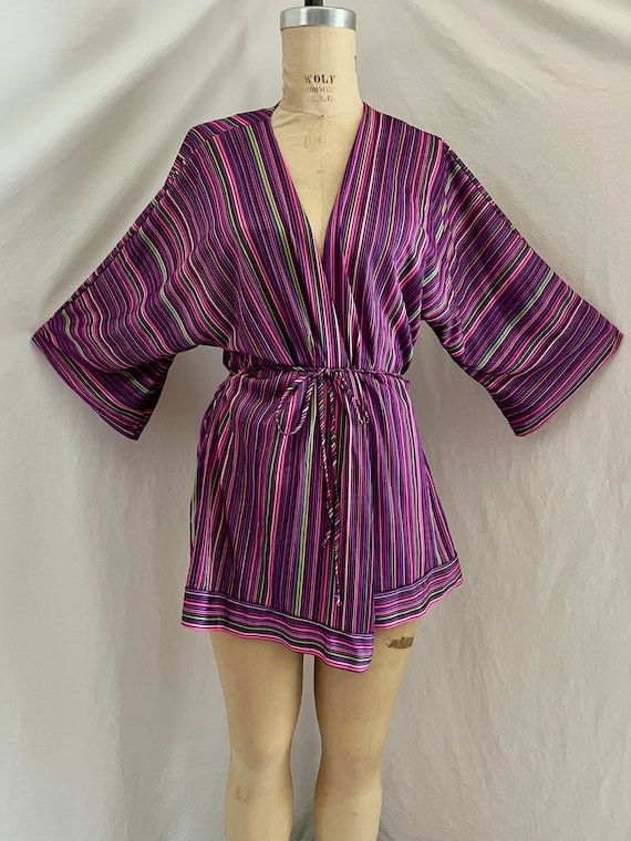 1970s vintage Fredericks of Hollywood rainbow robe