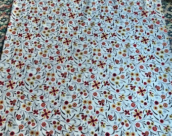 1970s vintage floral print polyester fabric