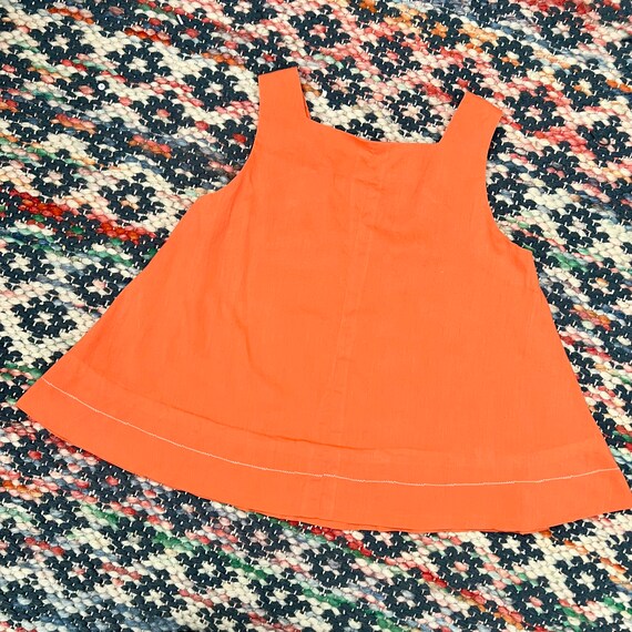 1960s vintage cotton orange summer tent dress/tun… - image 4