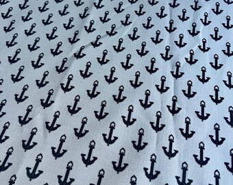 1970s vintage double knit polyester anchor fabric