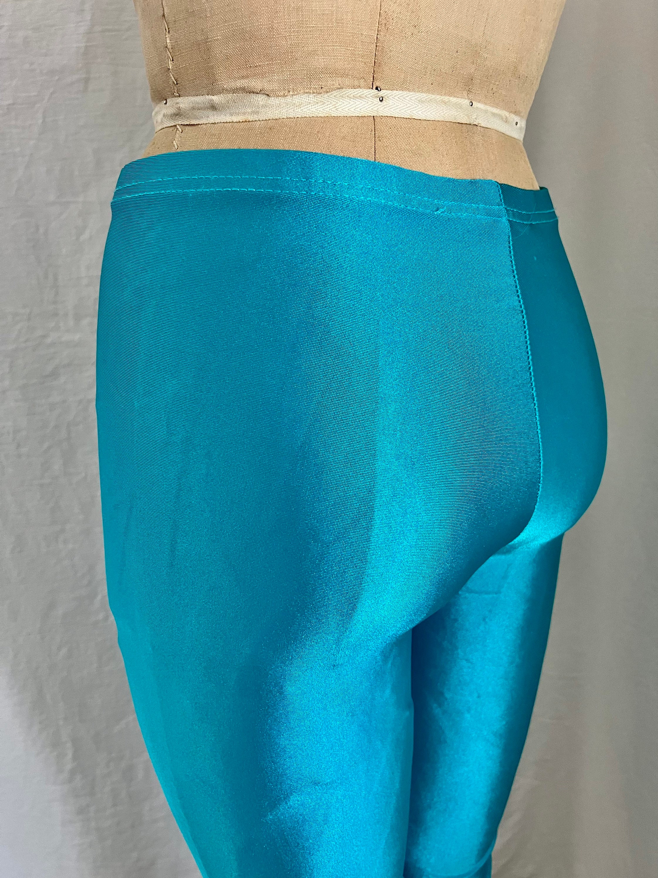 80s Leggings Vintage 80s Metallic Blue Spandex Athletic Leggings -   Canada