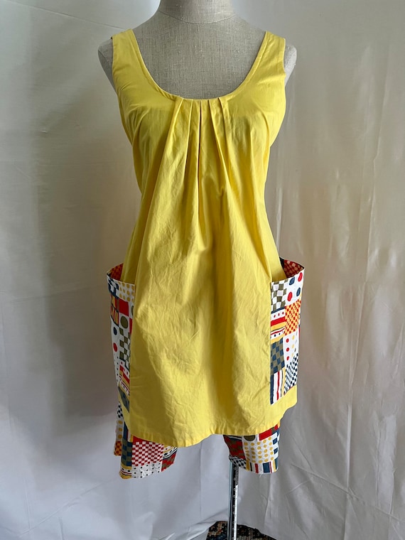 1950s vintage yellow cotton shorts & mini dress s… - image 2