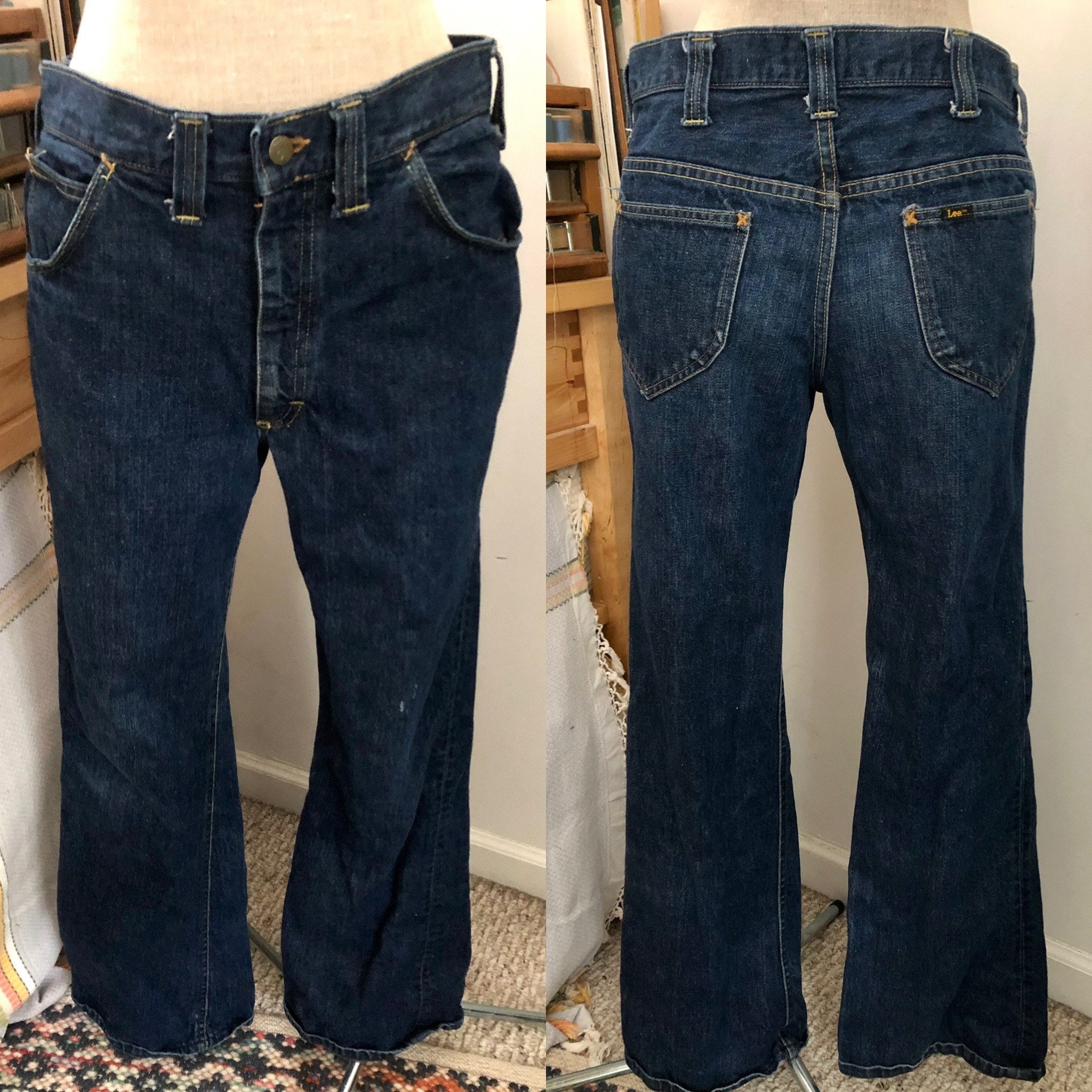1970s Lee Dark Wash Men's Jeans W32 - Etsy