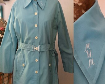 1970s Koret of California sky blue belted jacket Sz s-l