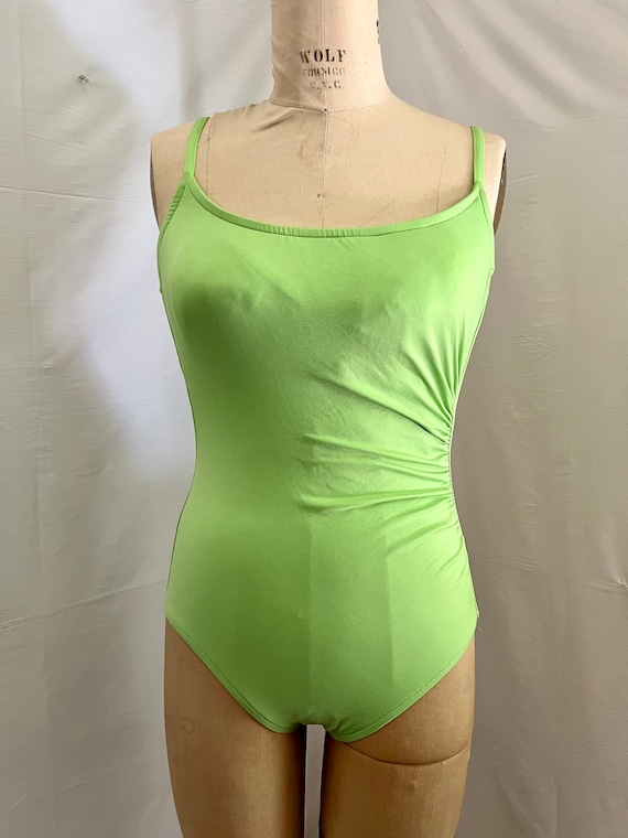 1990s vintage Cole of California slime green swim… - image 1