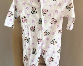Vintage baby Minnie sleeper pajamas sz 0-6m