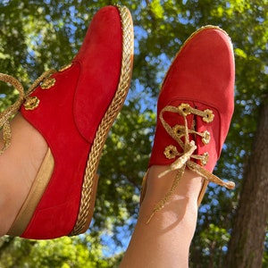 1980s vintage Bally red suede oxfords 7.5