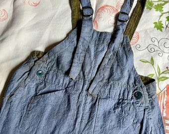 1940s vintage kids chambray overalls/sz 6/8