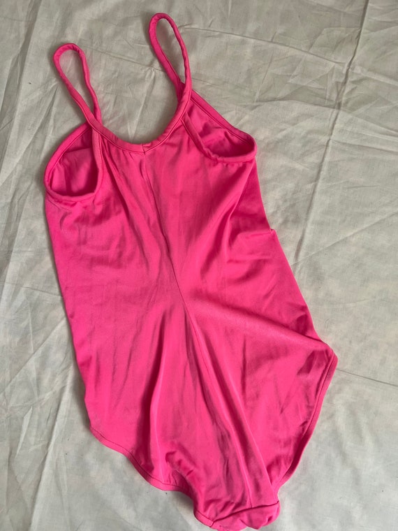 1980s/90s hot pink girls one piece tank swimsuits… - image 3