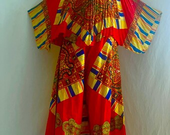 1960s rare vintage Georgie keyloun accordion caftan top and palazzo pant set Sz s-l