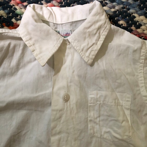 1950s vintage Wee Will white cotton button up shi… - image 3