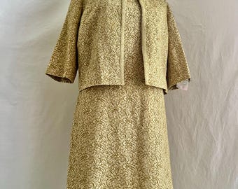 70s vintage knit dress and jacket set Sz L
