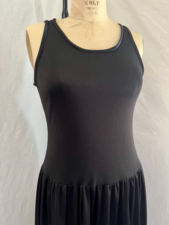 Classic 1970s lightweight poly black peasant tank… - image 3