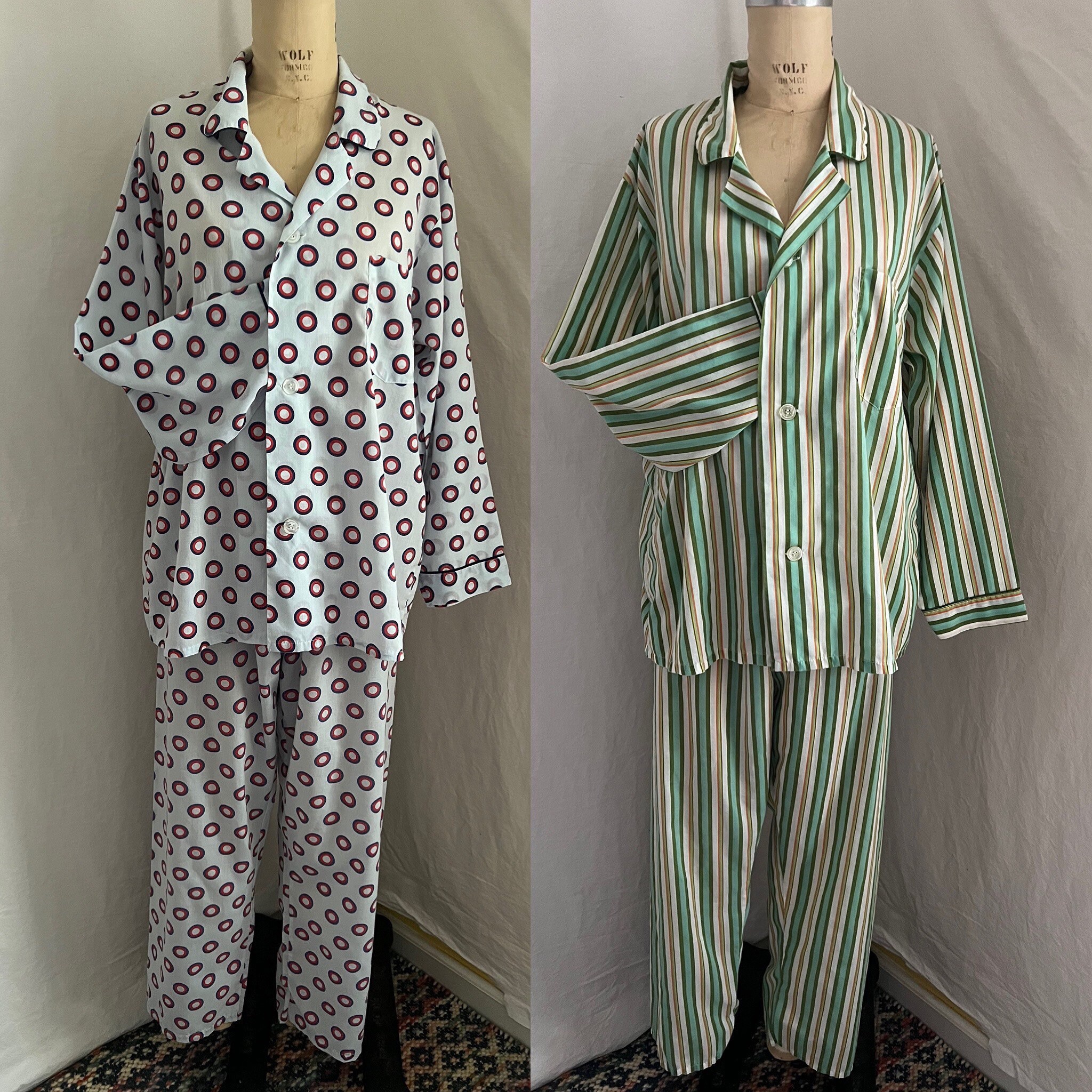 1960s Vintage Townscraft Mens Pajama Sets Sz L - Etsy
