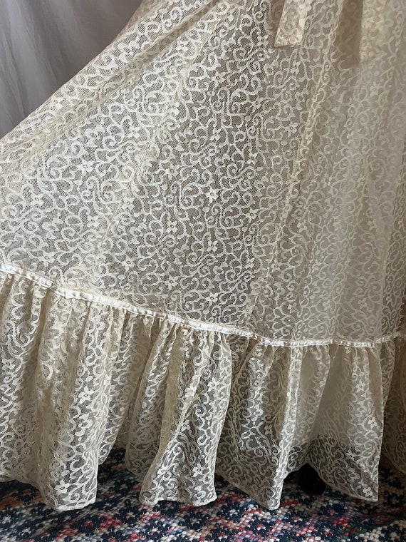 1970s vintage cream lace Gunne sax prairie maxi dress… - Gem