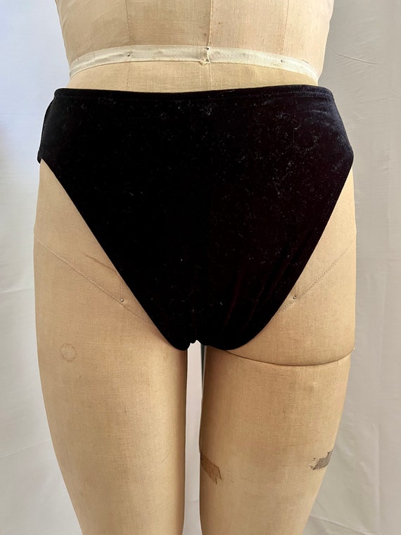 1990s vintage black velvet swim bottoms Sz s/m
