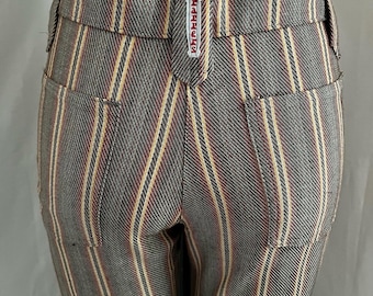1970s vintage cotton striped bellbottoms pants xs/s