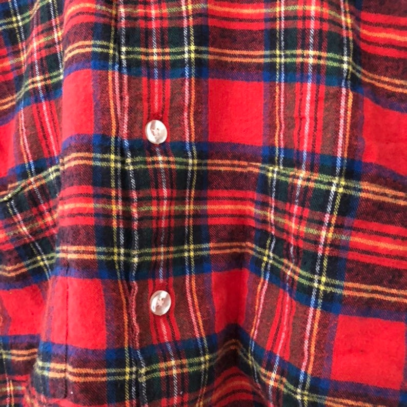 1970s super soft and cozy plaid unisex plaid shirt SM