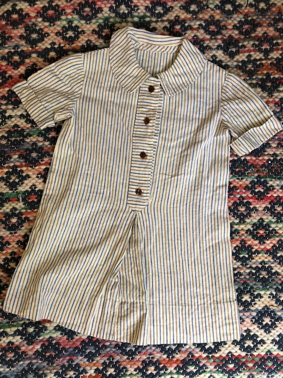 1940s vintage girls striped dress est sz 5-7