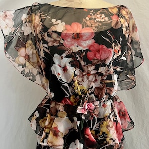 1970s does 30s vintage floral gown Sz S