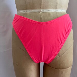 90s vintage high rise fluorescent pink bikini bottoms Sz L