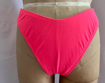 90s vintage high rise fluorescent pink bikini bottoms Sz L