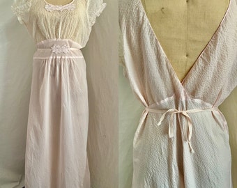 1930s/40s vintage Swiss dot pink slip dress nightgown xl