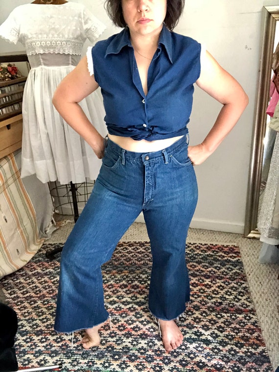 1970s vintage Lee cropped denim jeans w34