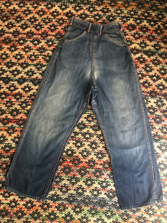1940s/50s side zip denim jeans Waist 22/23