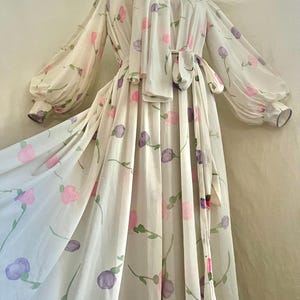1960s Lucie Ann tulip tent style dressing gown sz s/m