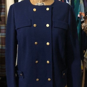 1960s navy double breasted nautical inspired jacket Sz s/m