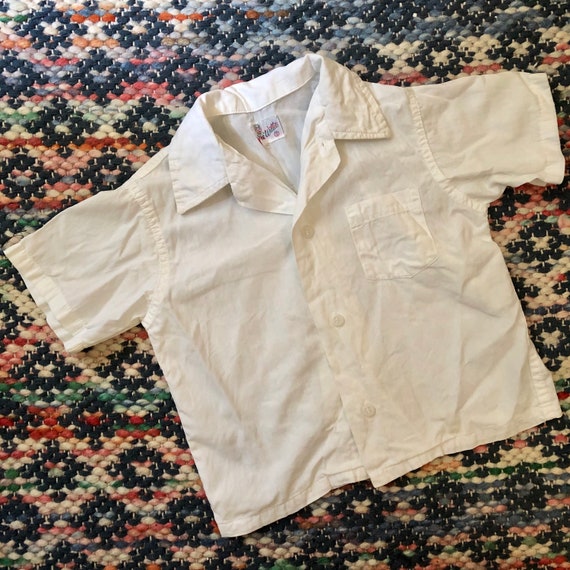 1950s vintage Wee Will white cotton button up shi… - image 2
