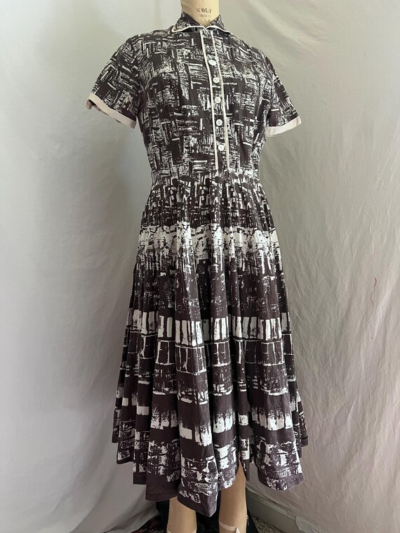 1940s/50s abstract cotton new look day dress/s/m - image 2