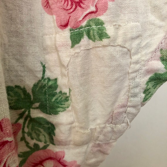 Homemade 1950s vintage rose print feedsack croppe… - image 5