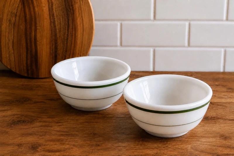 オールドパイレックス　グリーンライン　テーブルウエア11点セット Pyrex Dinnerware Green Stripe - Etsy