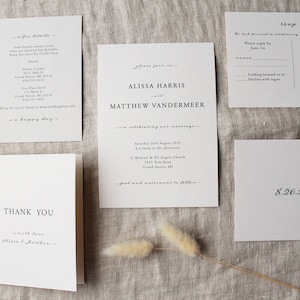 Minimalist Hochzeitseinladung Set | Gedruckte Hochzeitseinladungen Minimalist | Handgemachte Hochzeitseinladungen Minimal