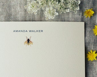 Bee Notecards with Envelopes | Set of 24 Bee Note Cards Handmade | Rustic Greeting Cards | Woodland Gift for Her | Garden Gift for Grandma