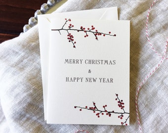 Berry Holiday Cards | Berry Christmas Cards | Folded Christmas Card | Printed Holiday Cards | Printed Christmas Cards | handmade cards