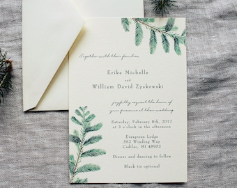 Evergreen Wedding Invitation Templates | DIY Wedding Invitations Templates | Editable Wedding Invitation Suite | Printable Wedding Invites
