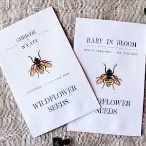 Bee Wildflower Seed Packet Envelopes | SEEDS NOT INCLUDED | Wedding Favors | Baby Shower Favors | Bridal Shower Favors