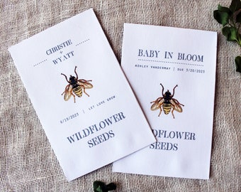 Bee Wildflower Seed Packet Envelopes | SEEDS NOT INCLUDED | Wedding Favors | Baby Shower Favors | Bridal Shower Favors