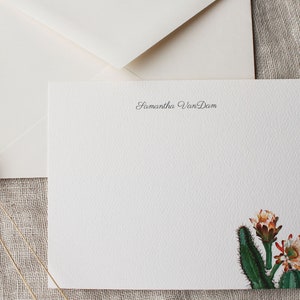 Kaktus Grußkarten mit Umschlag | Set mit 24 personalisierten Grußkarten Kaktus Dessert Südwesten | Danke-Notizen Individuell | Flaches Grußkarten Set