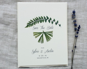 Fern Save the Date Cards | Greenery Wedding Invitation Suite | Bohemian Save the Date Printed | Botanical Save the Date Download