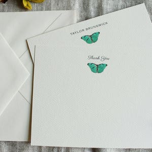 de correspondance avec enveloppes bleu papillon | Jeu de 24 cartes de correspondance personnalisées faites main | Cartes de voeux Woodland vierges | Cadeau pour un ami