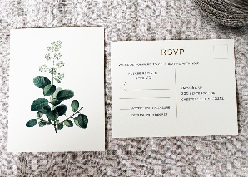 Eucalyptus Wedding Invitation Template DIY Editable Eucalyptus Wedding Suite Printable Wedding Invitations Instant Download