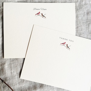 Cardinal-kaartenset | Set van 24 notitiekaarten met vogels en enveloppen | Gepersonaliseerde wenskaarten handgemaakt | Rustiek cadeau voor haar collega